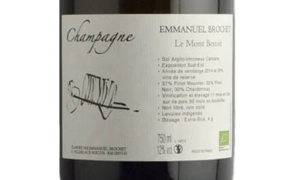 L’etichetta dello champagne Le Mont Benoit