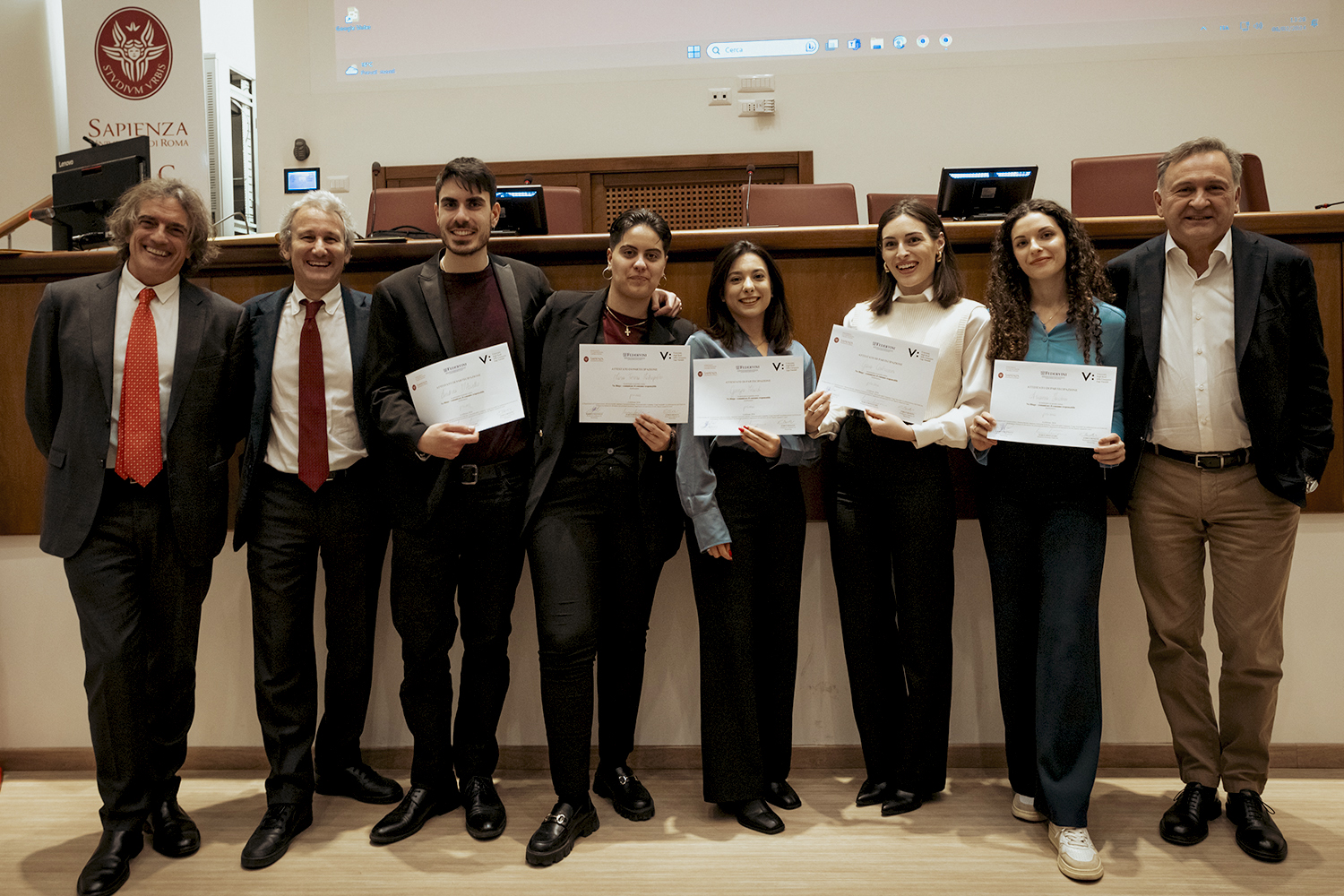 Docenti e vincitori del concorso di FederVini