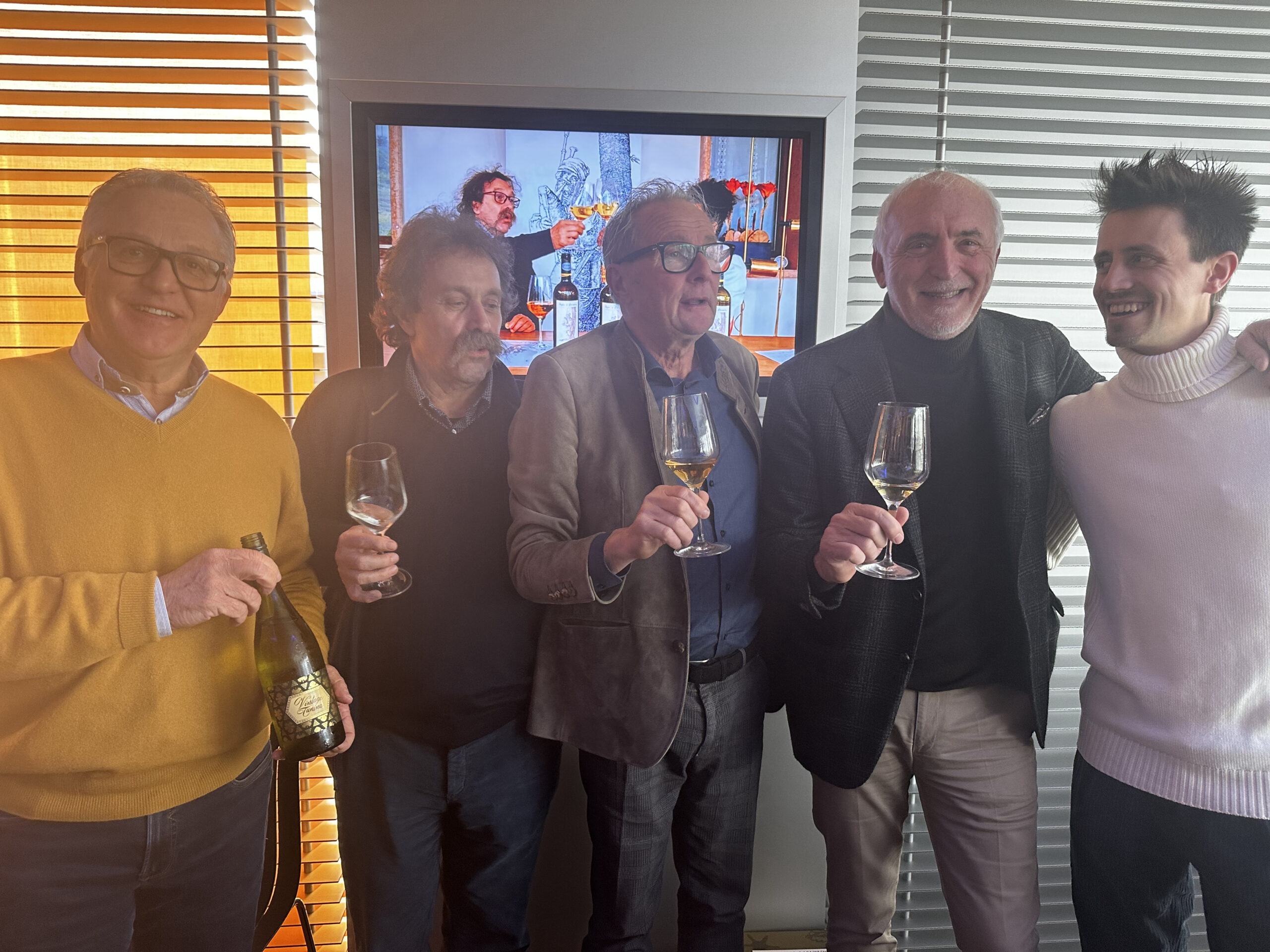 Gli Svitati: da sinistra Silvio Jermann, Mario Pojer, Walter Massa, Graziano Prà, Franz Haas Jr