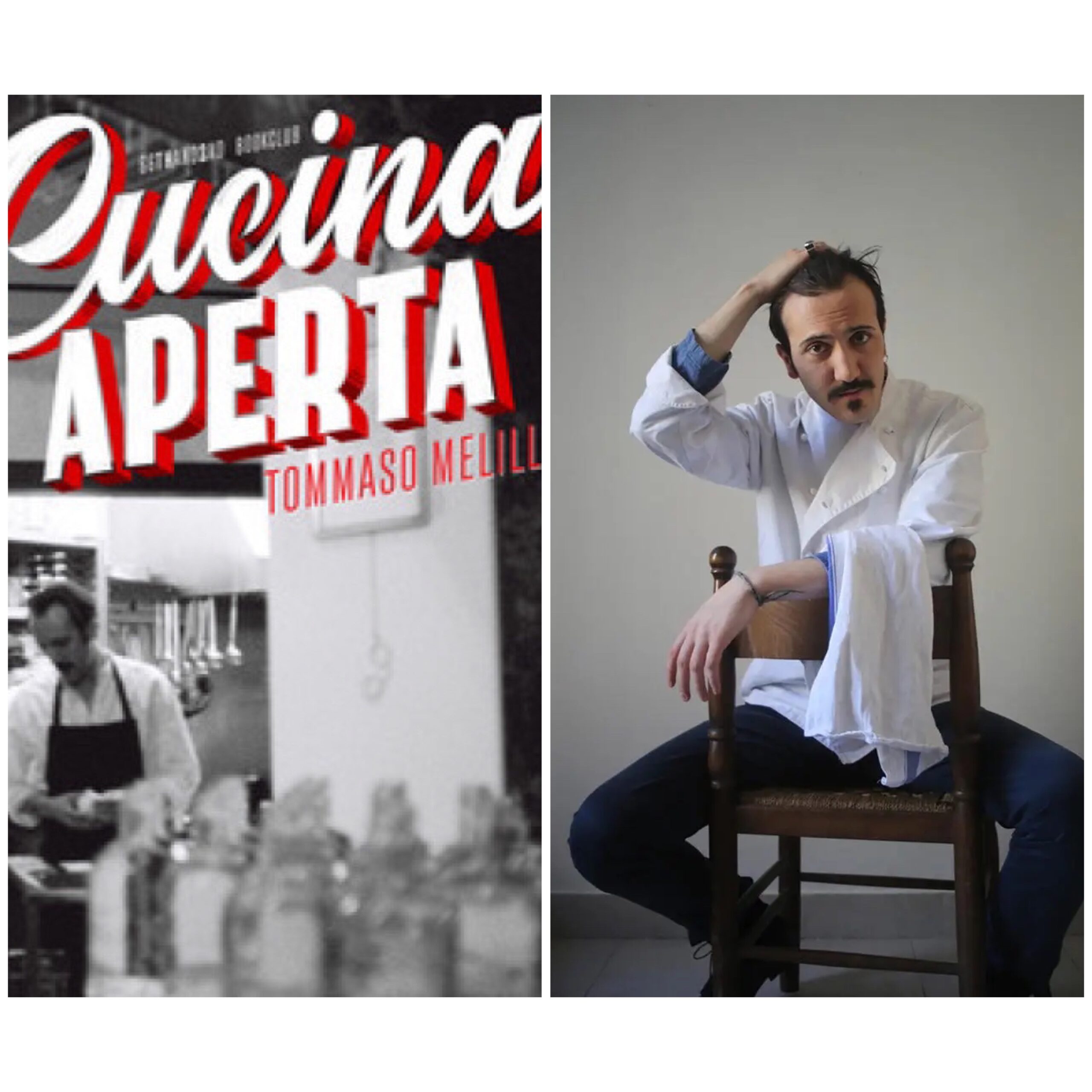 A sinistra la copertina del libro “Cucina aperta” e Tommaso Melilli