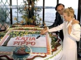 il taglio della cassata, Katia Ricciarelli e Pippo Baudo